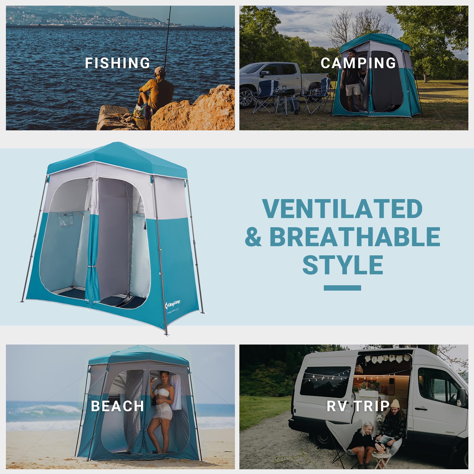 KingCamp MARASUSA Q Double-Room Shower Tent