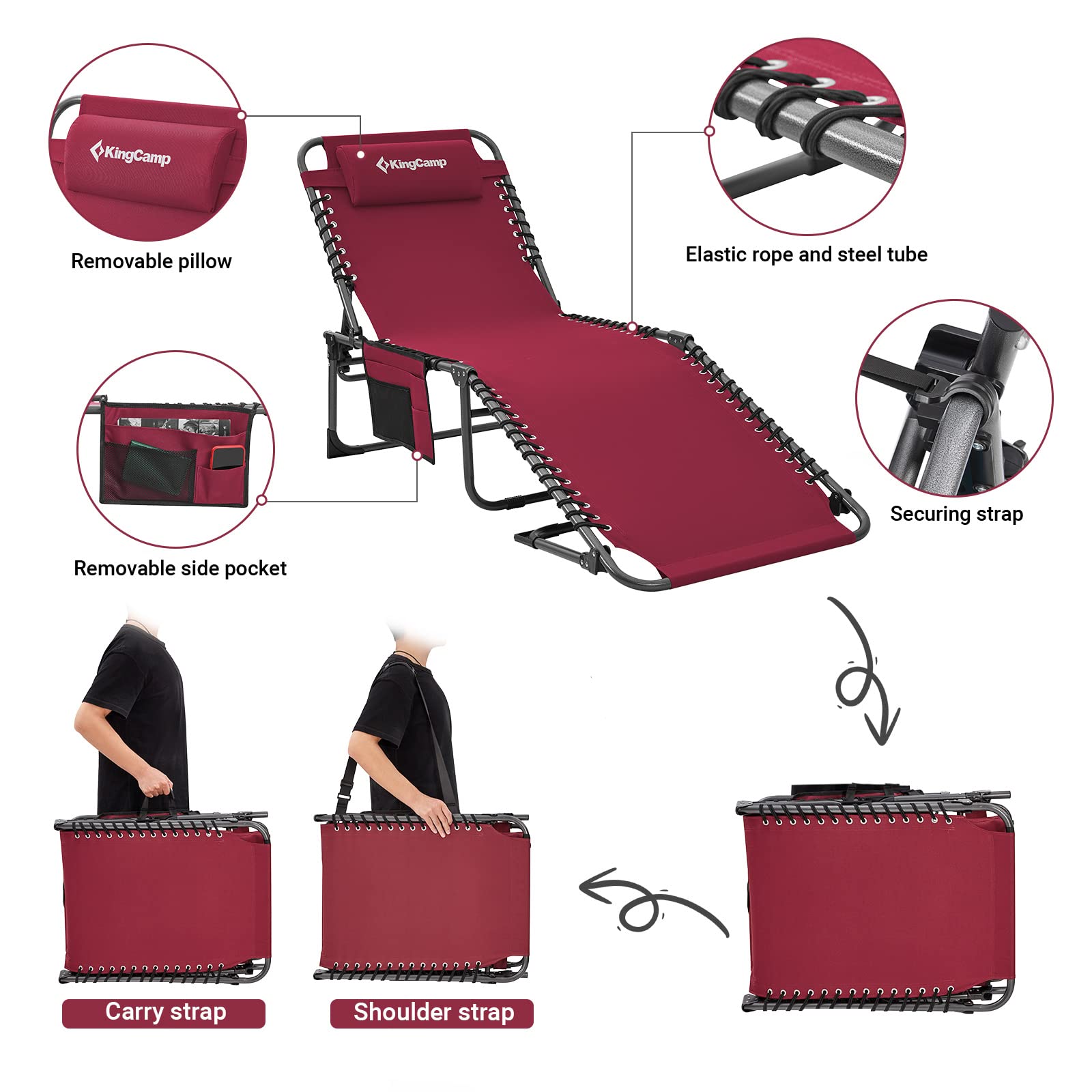 KingCamp BERLIN Classic Adjustable Cot Lounge Chair