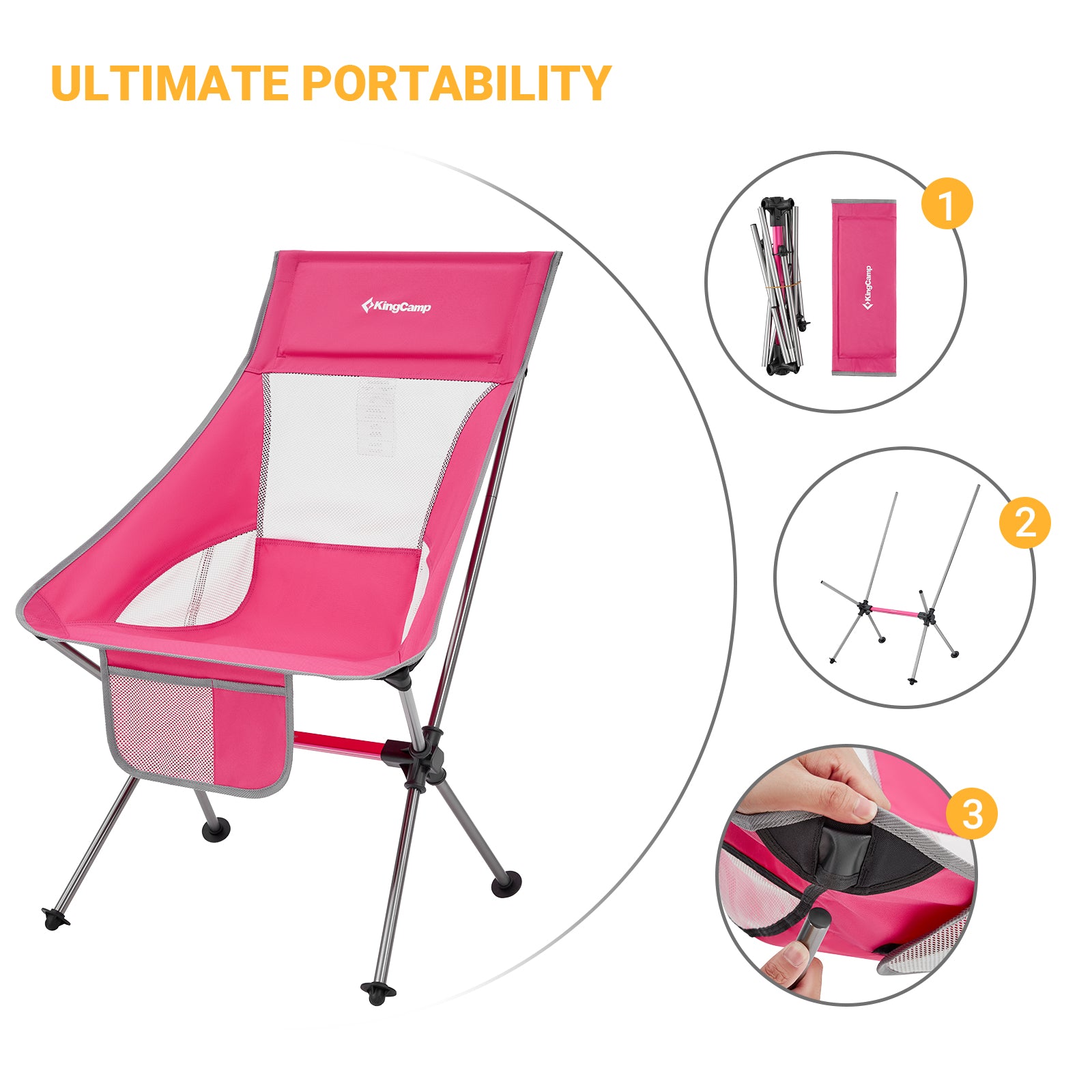KingCamp Extra Wide High Back Camping Chair