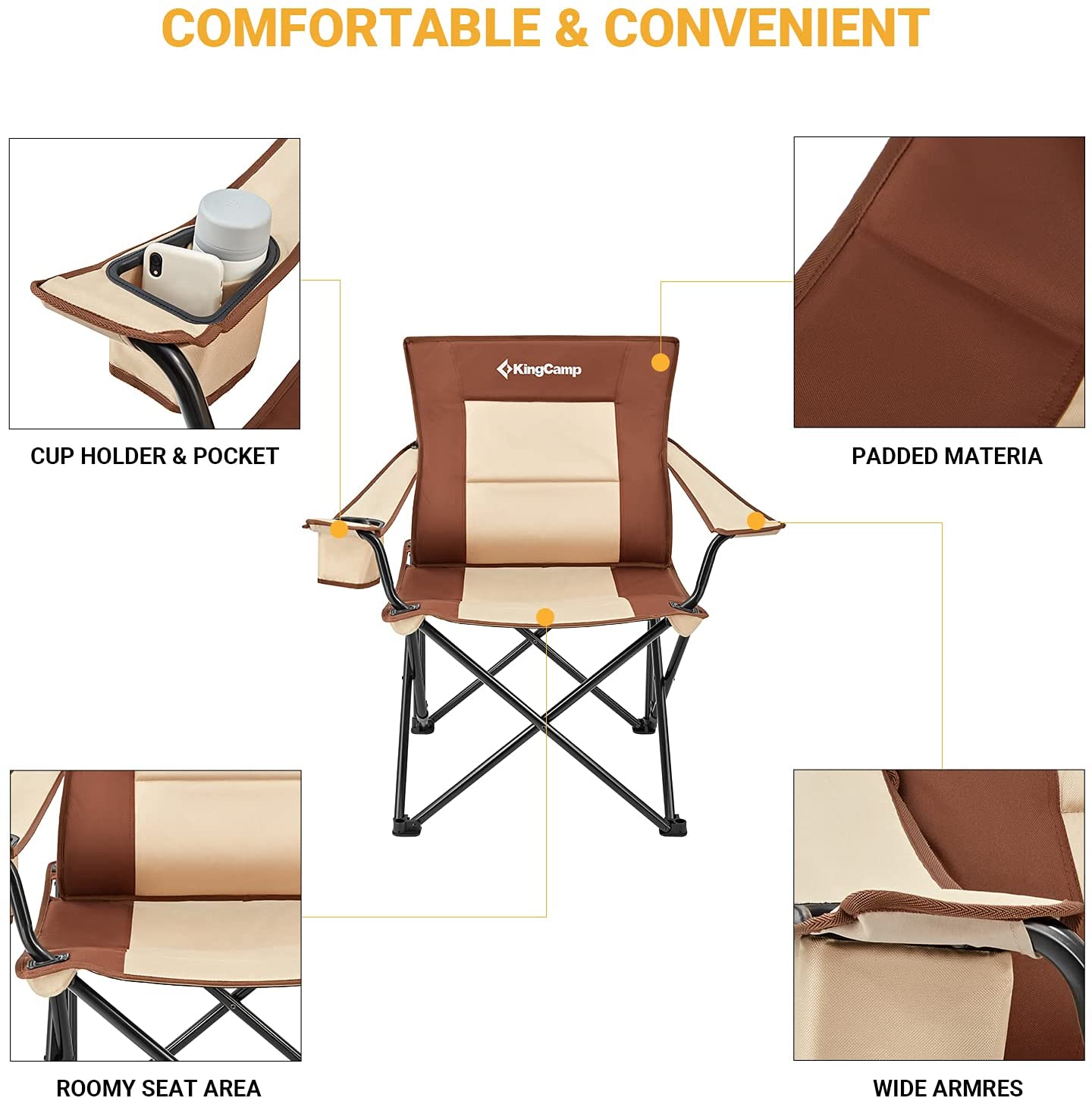 KingCamp Max load 136kg Camping Outdoor Chair