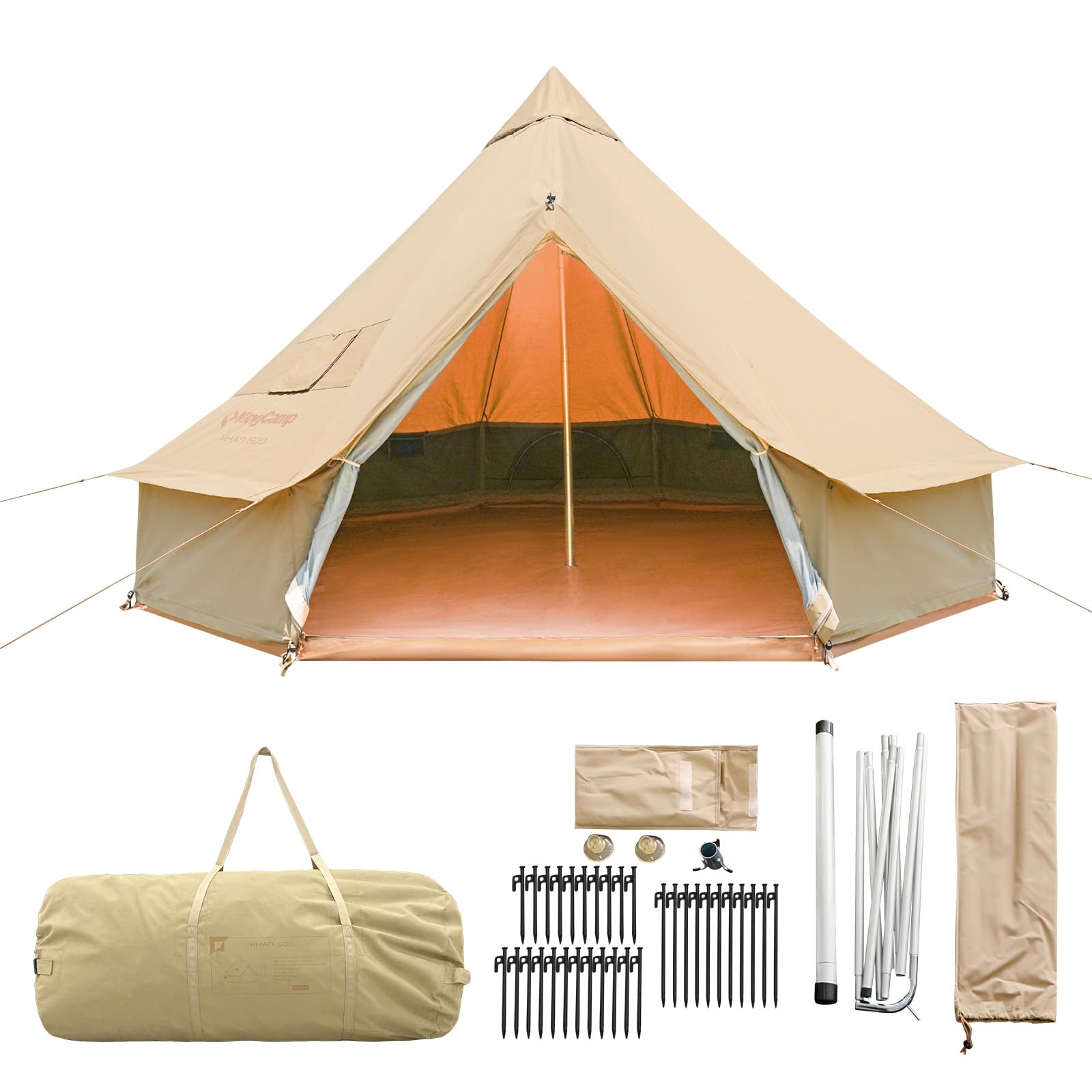 KingCamp KHAN X 340GSM TC Canvas 4-Season Bell Tent