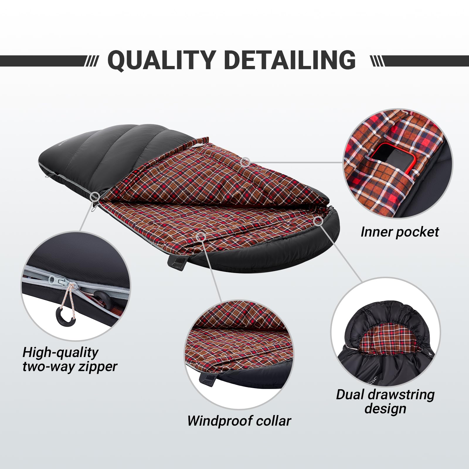 KingCamp FREESPACE 250 Extra Wide Heated Sleeping Bag