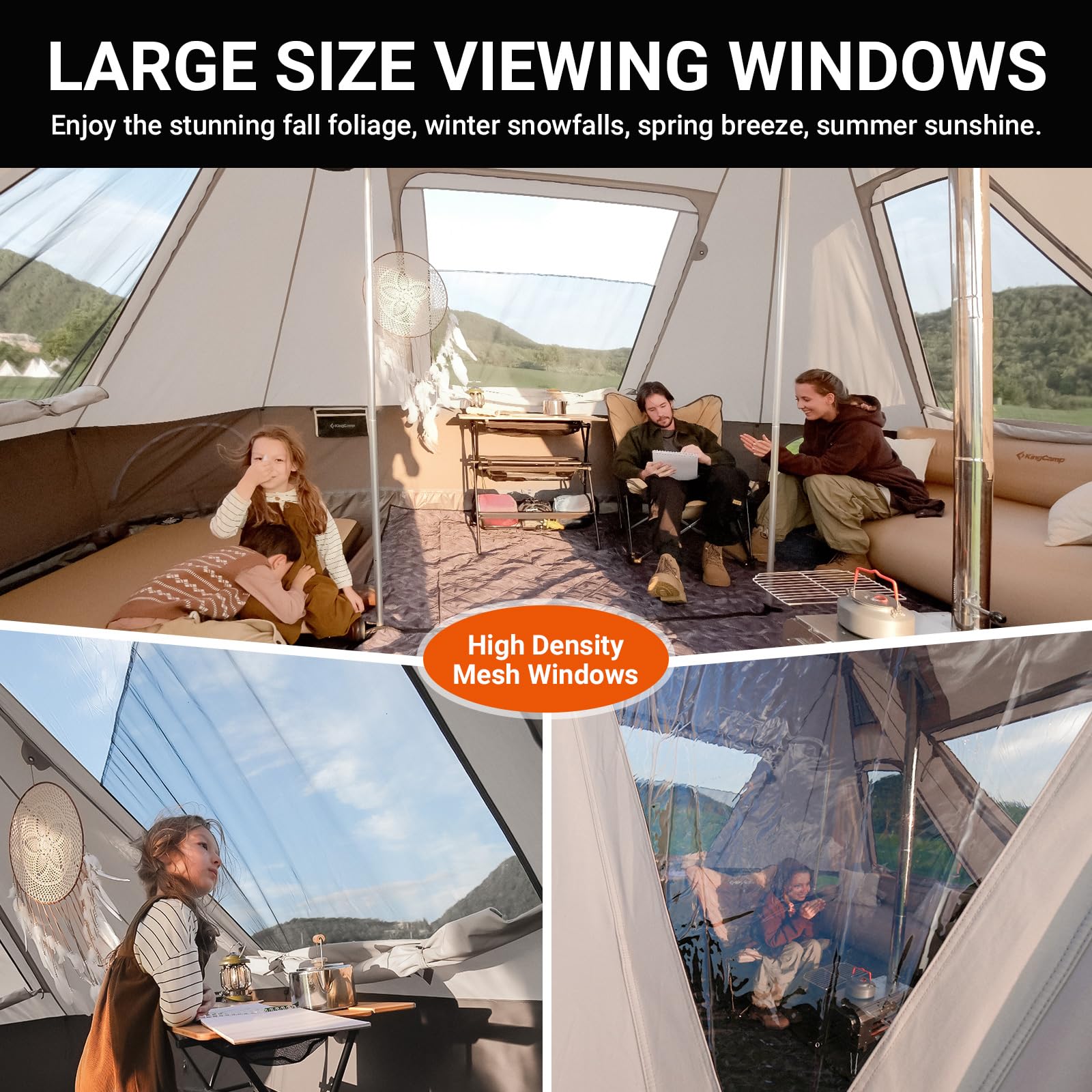 KingCamp Khan Villa 4-Season 4-6 Person Bell Tent