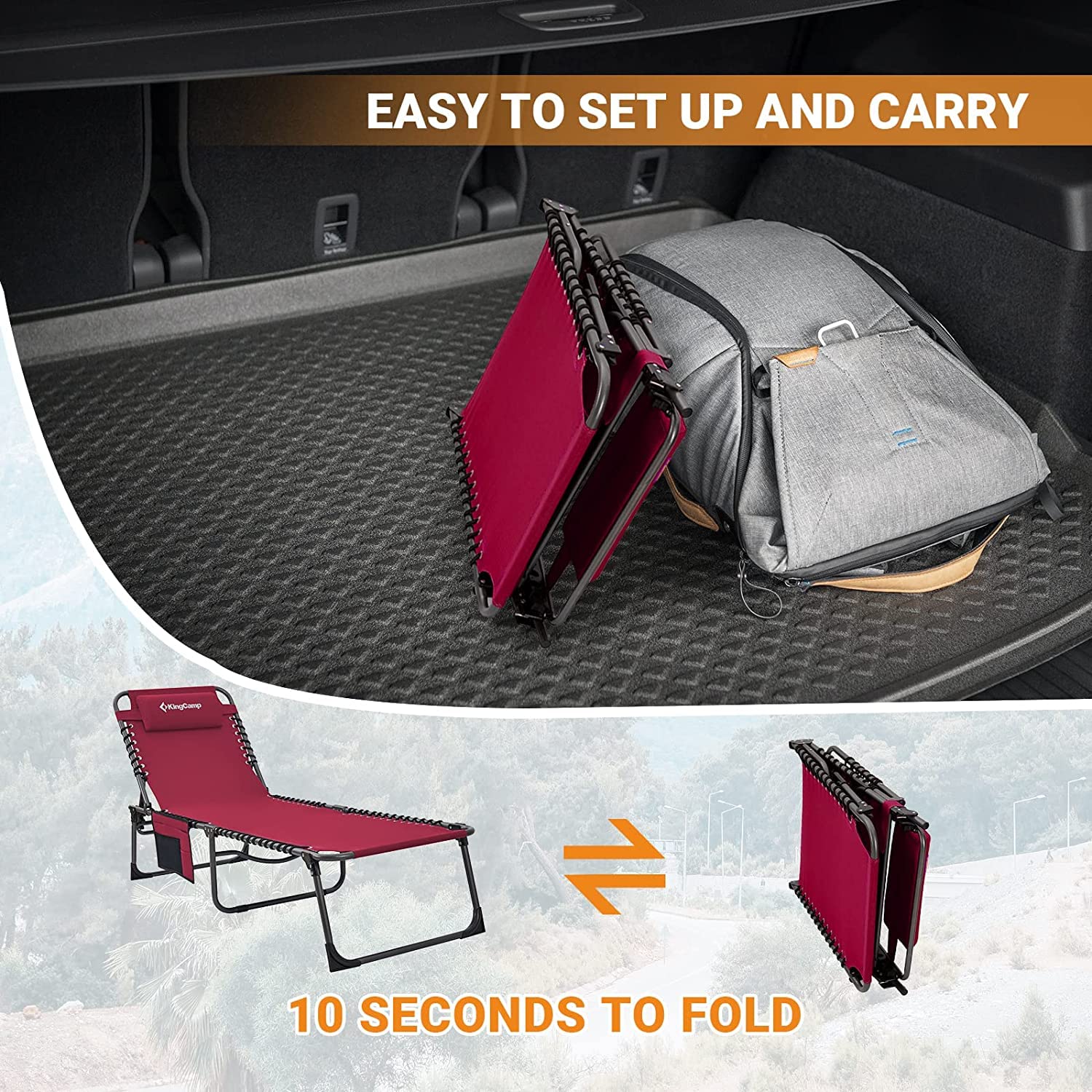 KingCamp Adjustable Cot Lounge Chair