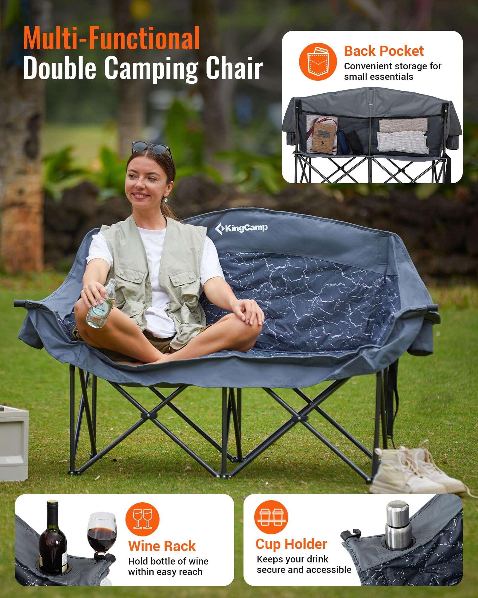 KingCamp CANNA C20 PLUS Loveseat Double Seat Chair