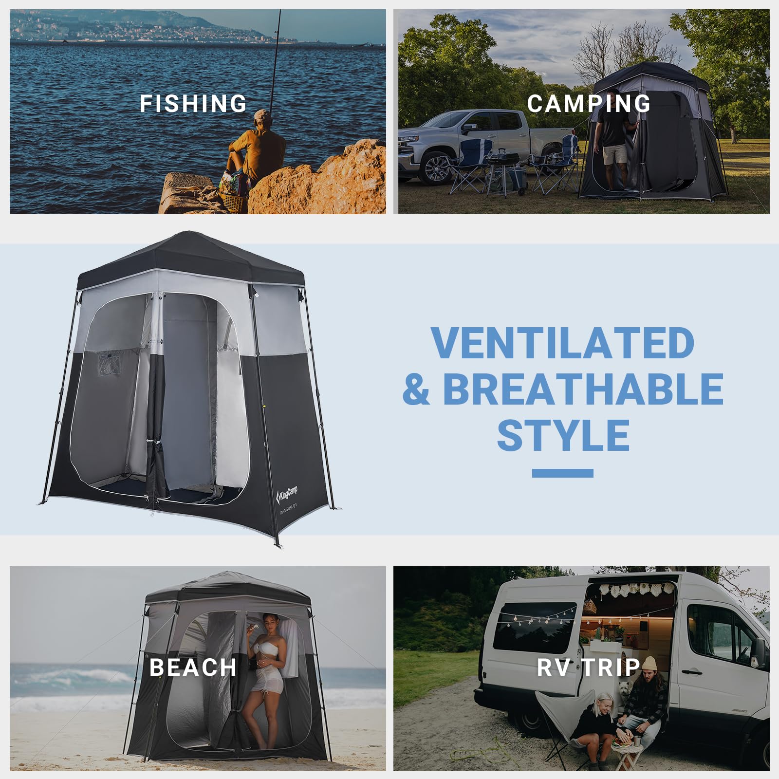 KingCamp MARASUSA Q Double-Room Shower Tent