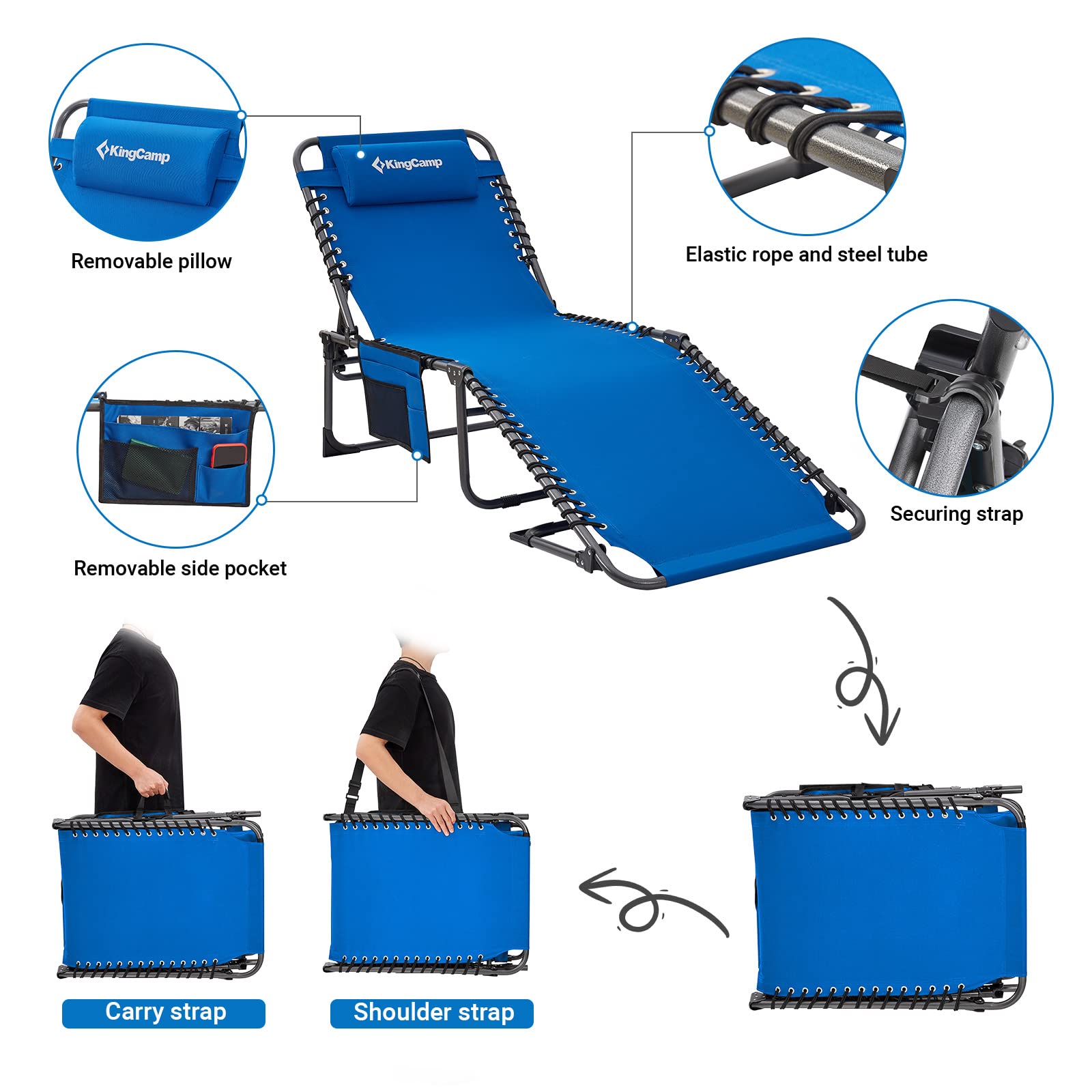 KingCamp BERLIN Classic Adjustable Cot Lounge Chair