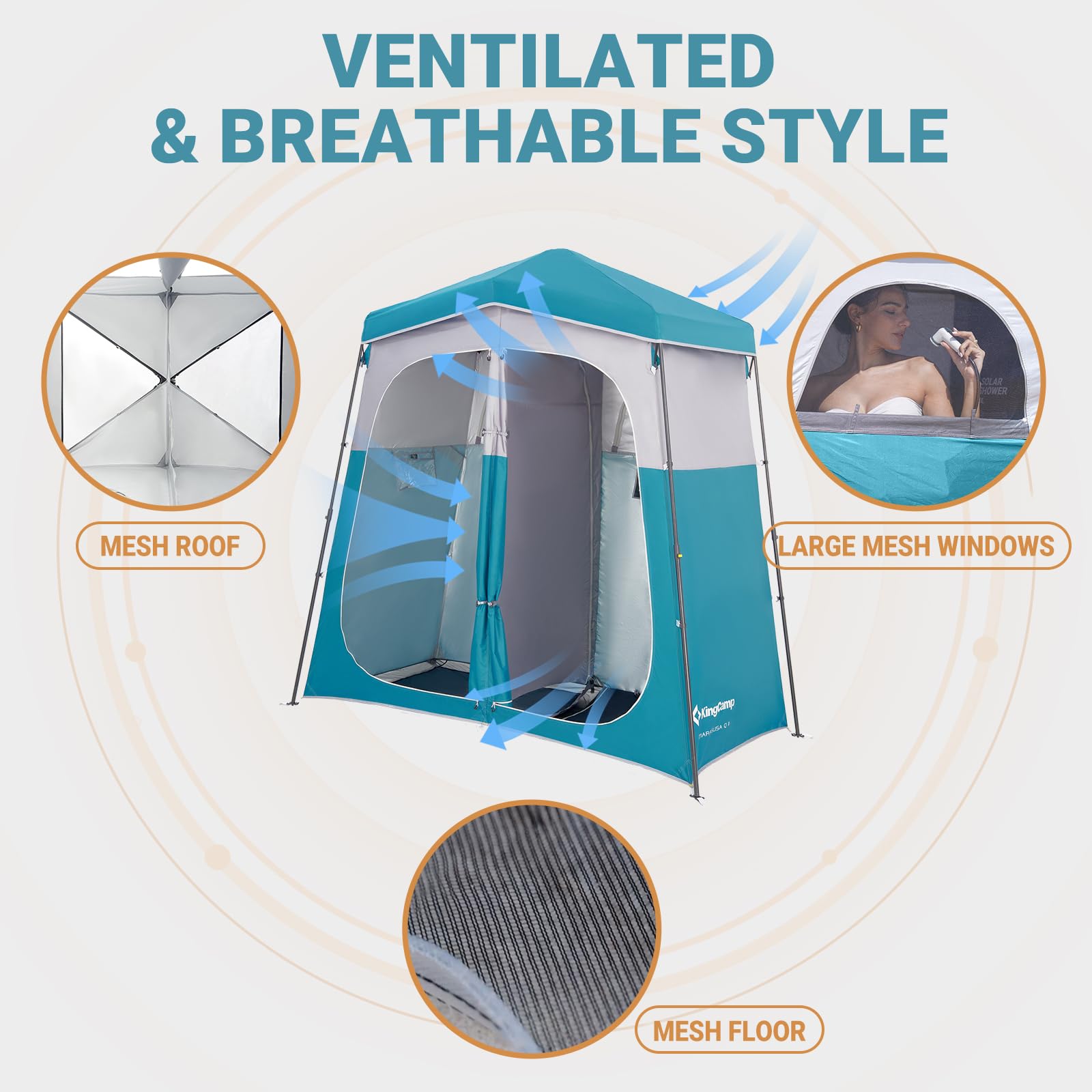KingCamp MARASUSA Q Double-Room Shower Tent