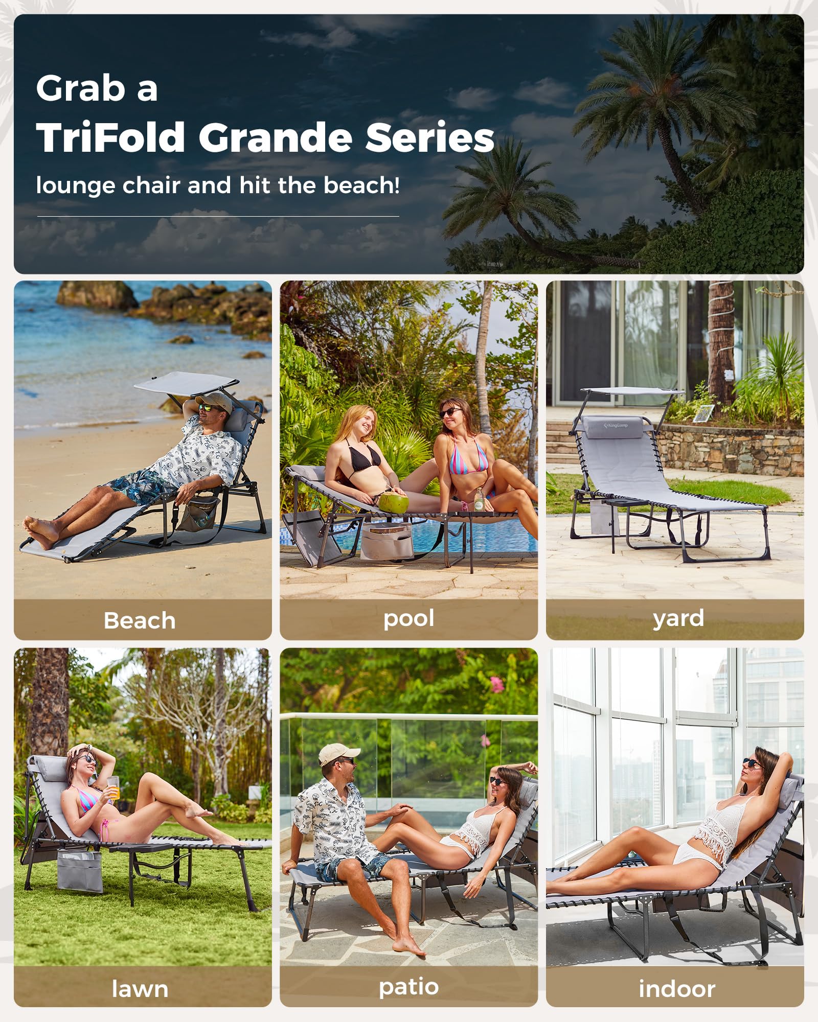 KingCamp MAGNOLIA B20 PLUS Folding Lounge Chair