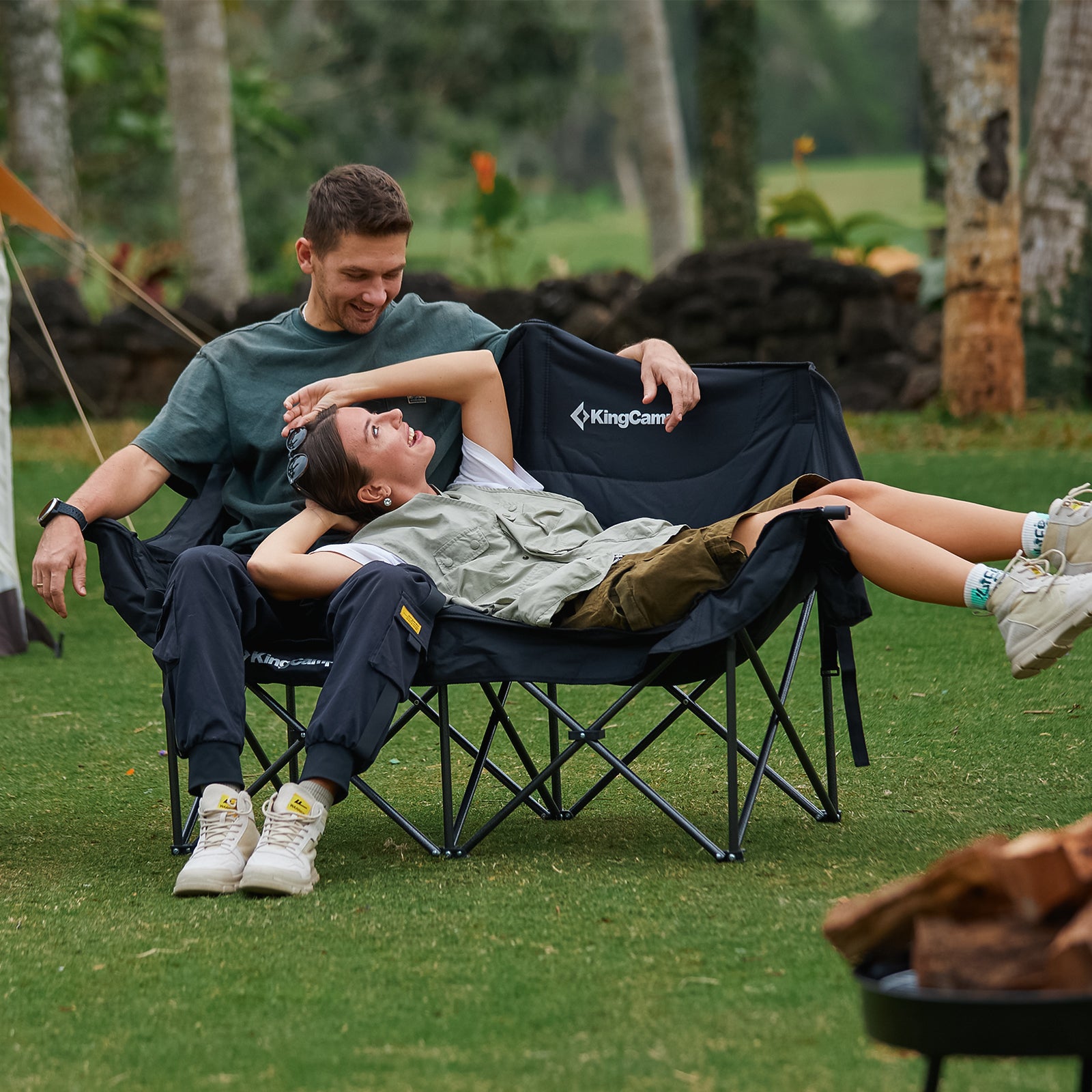 KingCamp VOLCAPETRA Oversized Padded Double Camping Sofa