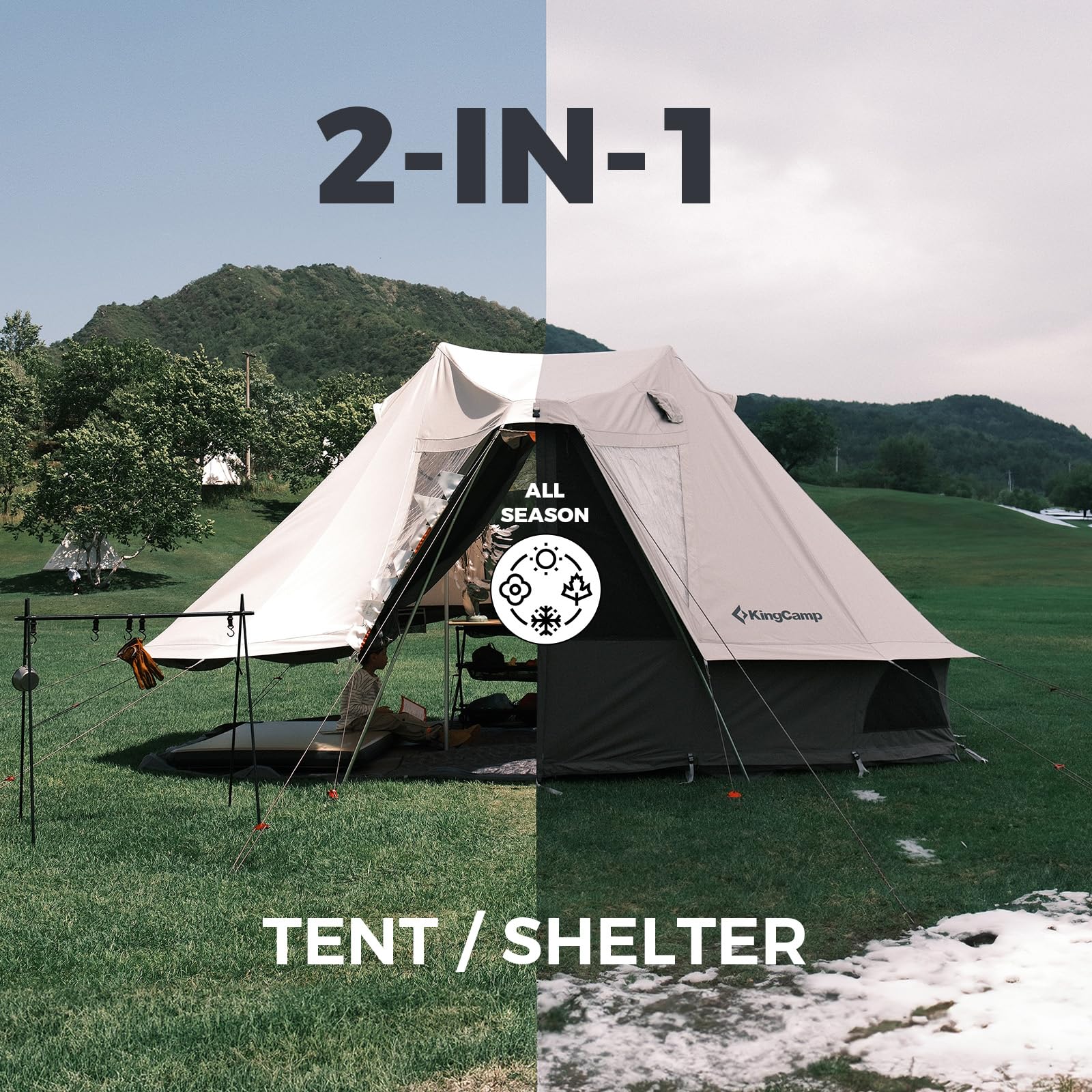 KingCamp Khan Villa 4-Season 4-6 Person Bell Tent