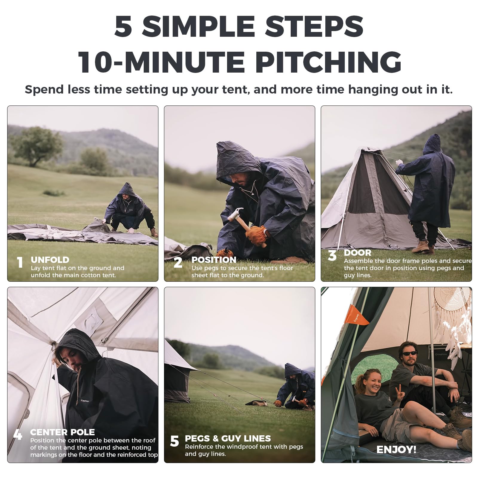 KingCamp Khan Villa 4-Season 4-6 Person Bell Tent