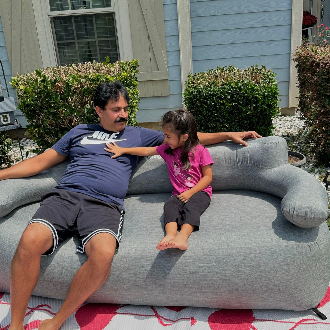 KingCamp Luxury Inflatable Sofa Set for Two with Foot Pump and Stakes