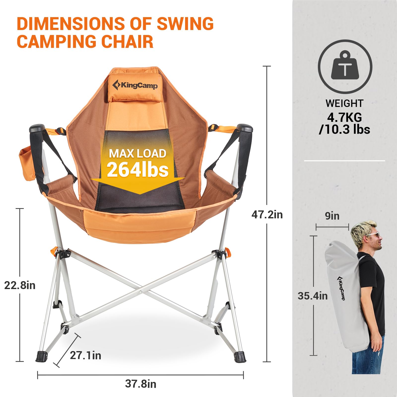 KingCamp Aluminum Alloy Swing Camping Hammock Chair