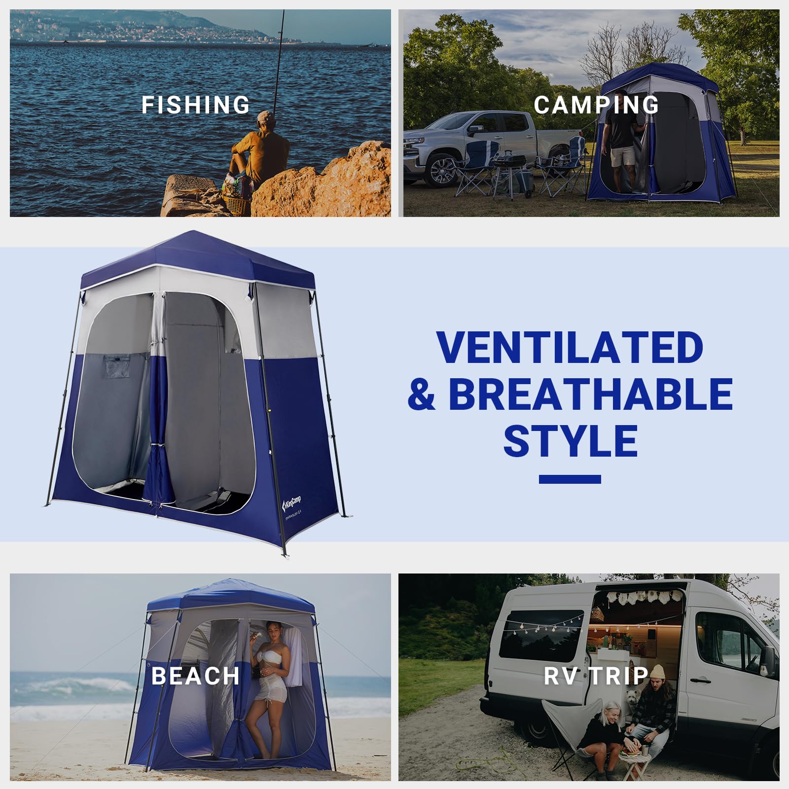 KingCamp MARASUSA Q Double-Room Shower Tent
