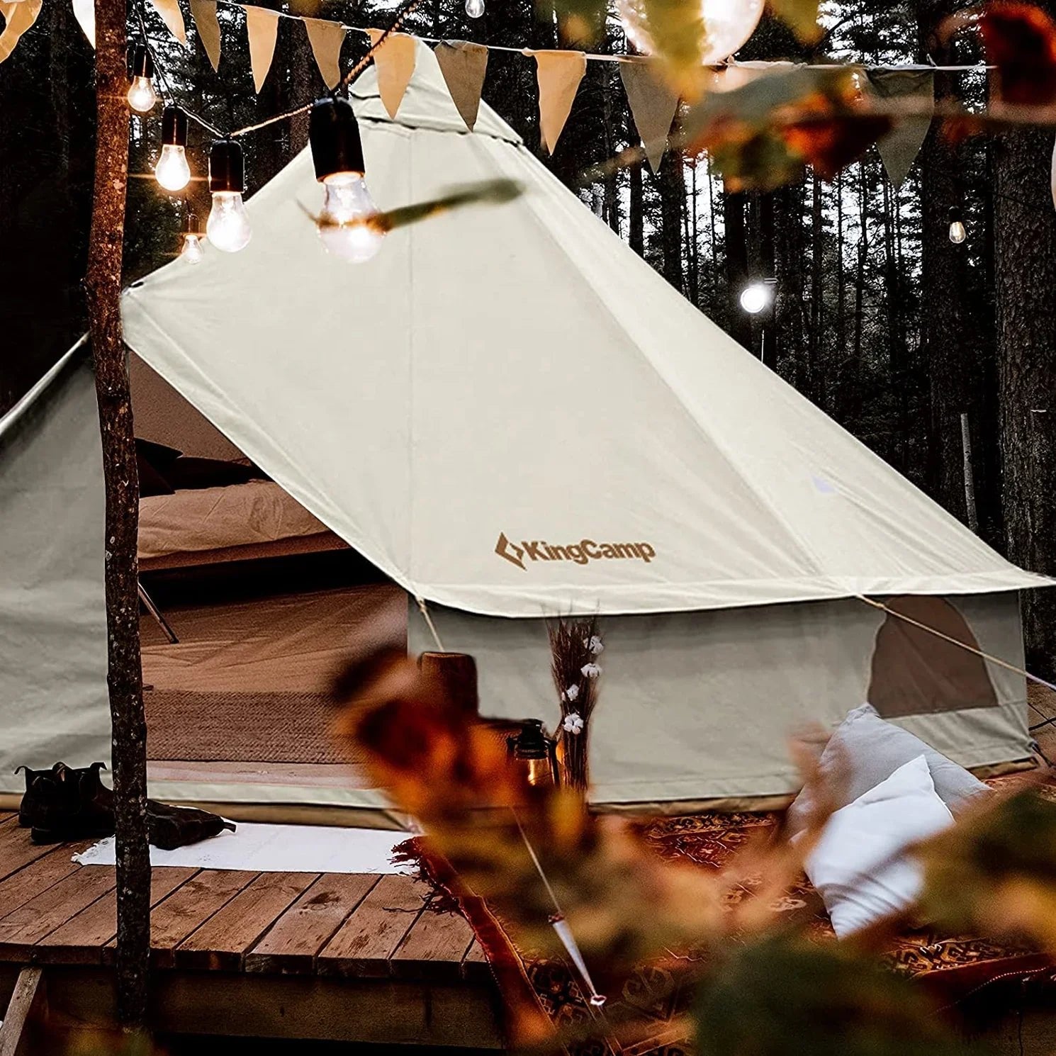 KingCamp Khan 4-Season Canvas Bell Tent with Stove bundle KT2011