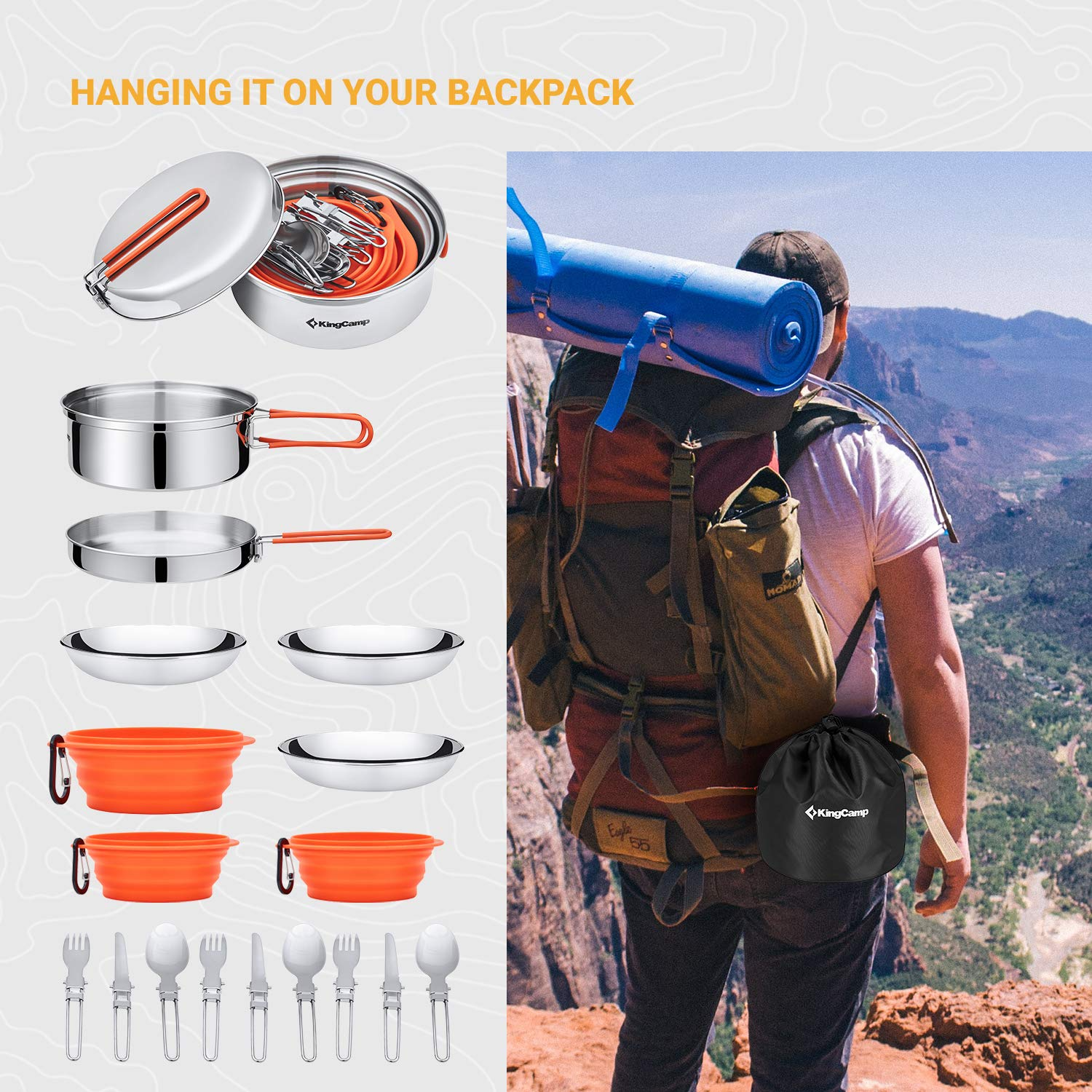 KingCamp 1-3 Person Cookware Mess Kit