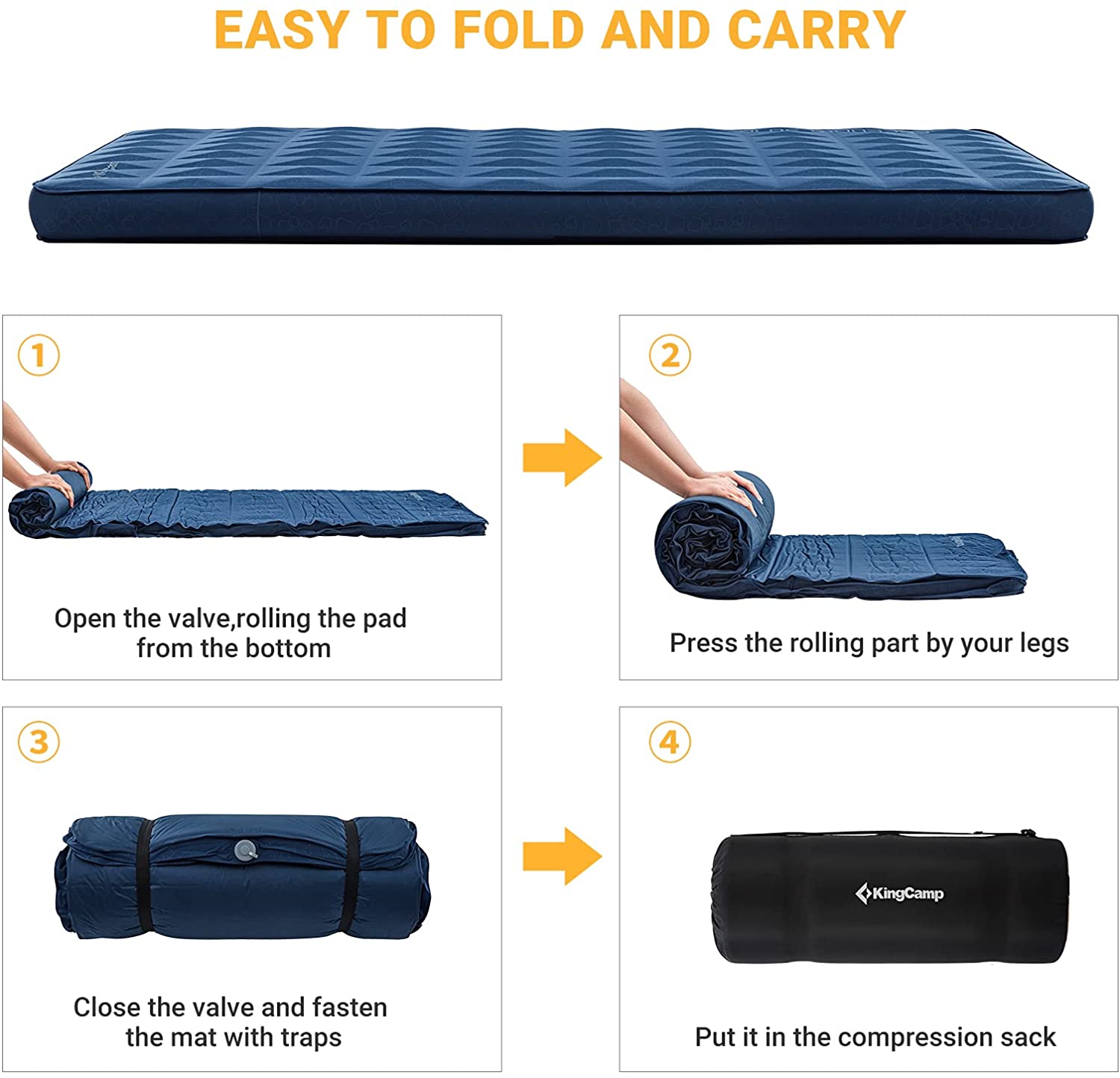 KingCamp 3.94 Inch Thick Self-Inflating Camping Pad
