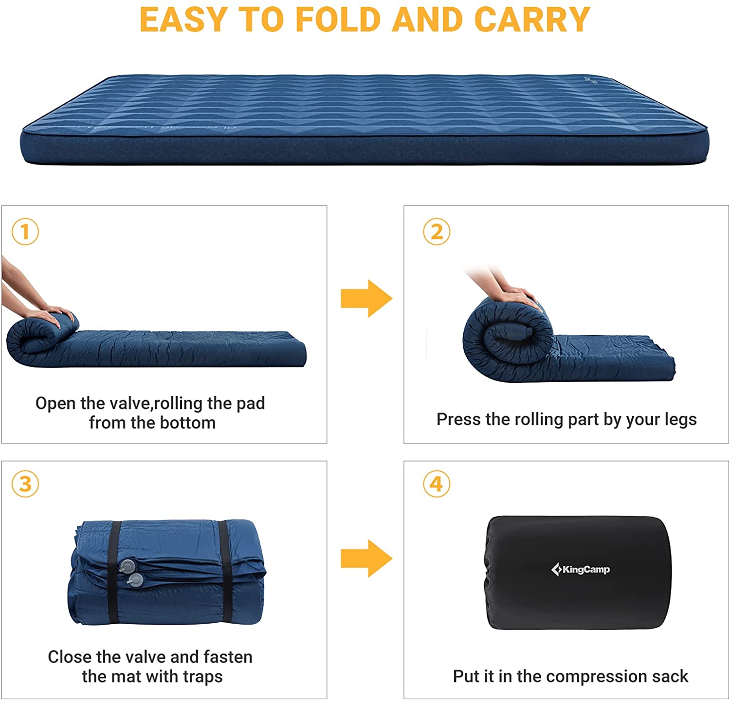 KingCamp 3.94 Inch Thick Self-Inflating Camping Pad