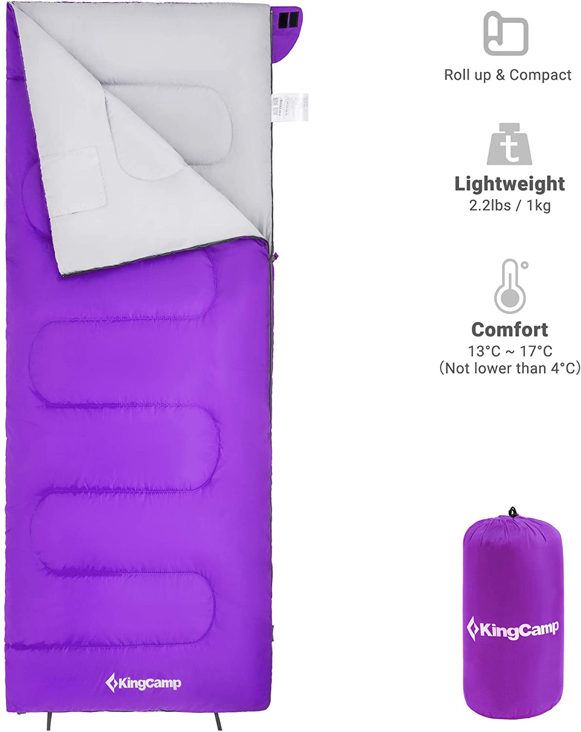 KingCamp Joinable Envelope Lightweight Adults Sleeping Bags