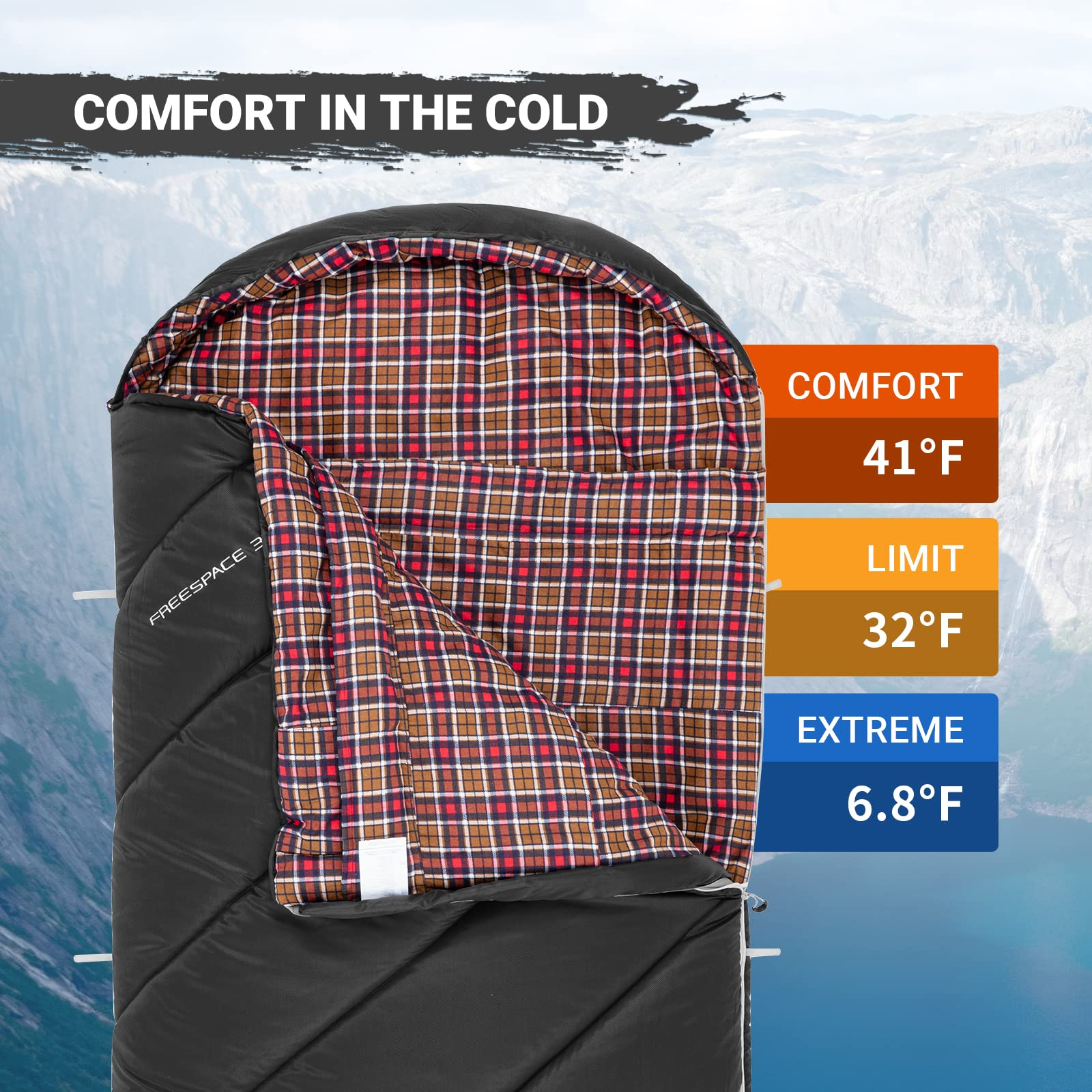 KingCamp Plus Size 3-4 Season Sleeping Bag