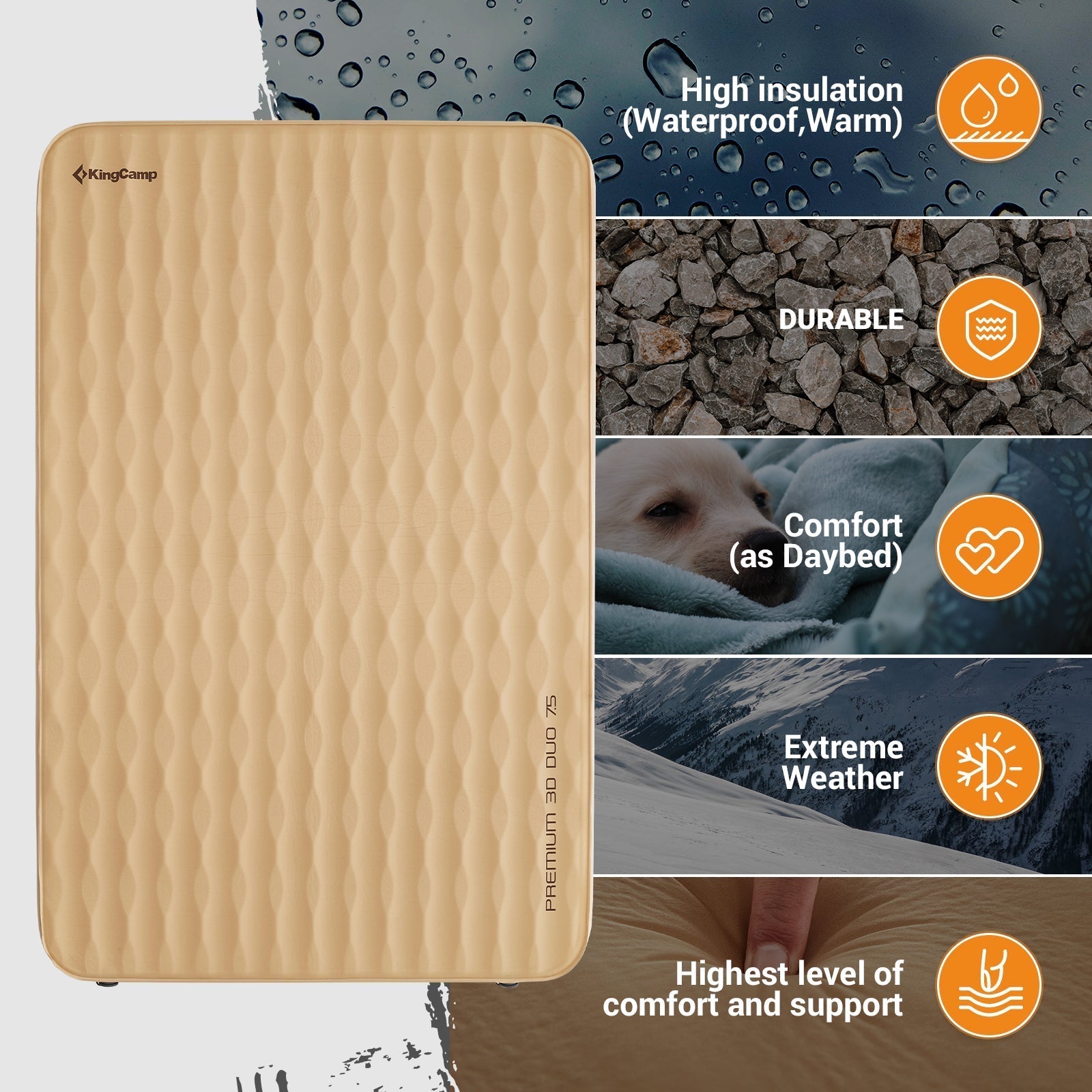 KingCamp Self-Inflating Double/Single Sleeping Mattress