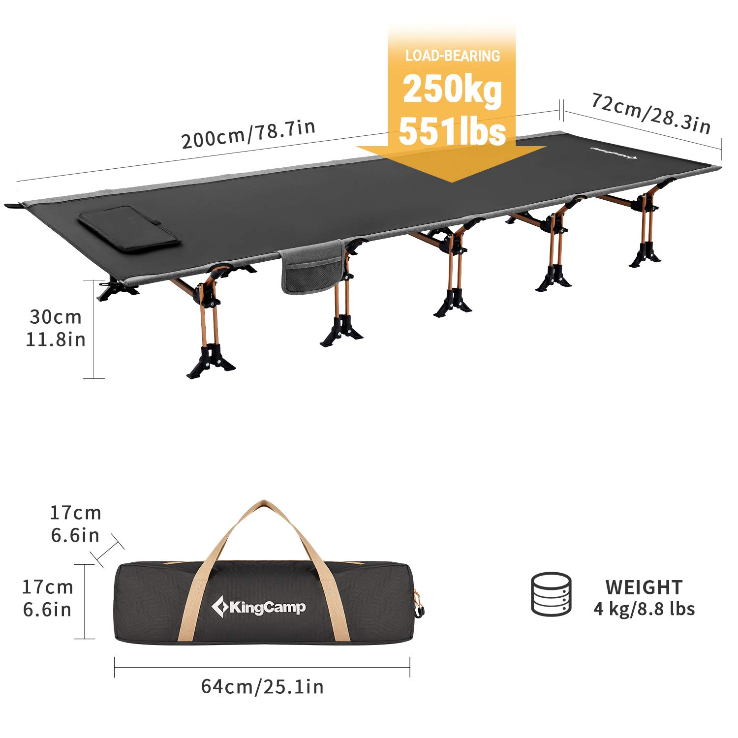 KingCamp Ultralight Compact Folding Camping Cot